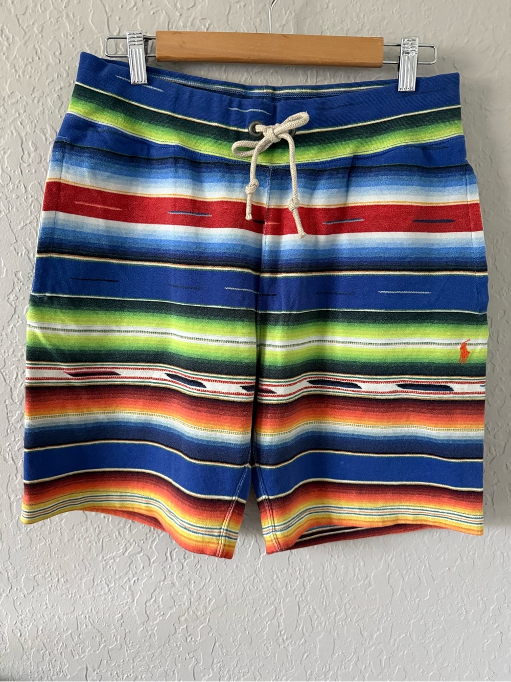 Polo by Ralph Lauren Blue Multi-Stripe Mens Shorts Medium New